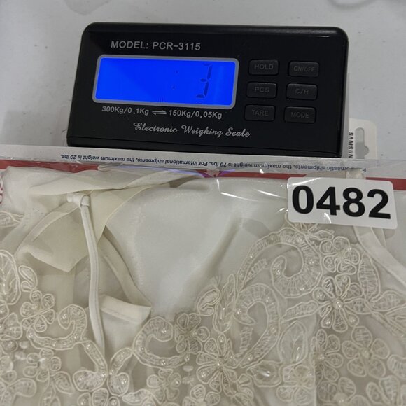 Linea Donatella Womens M White Cream Lace Coquette Satin Slip Dress Chiffon Trim - Picture 16 of 16